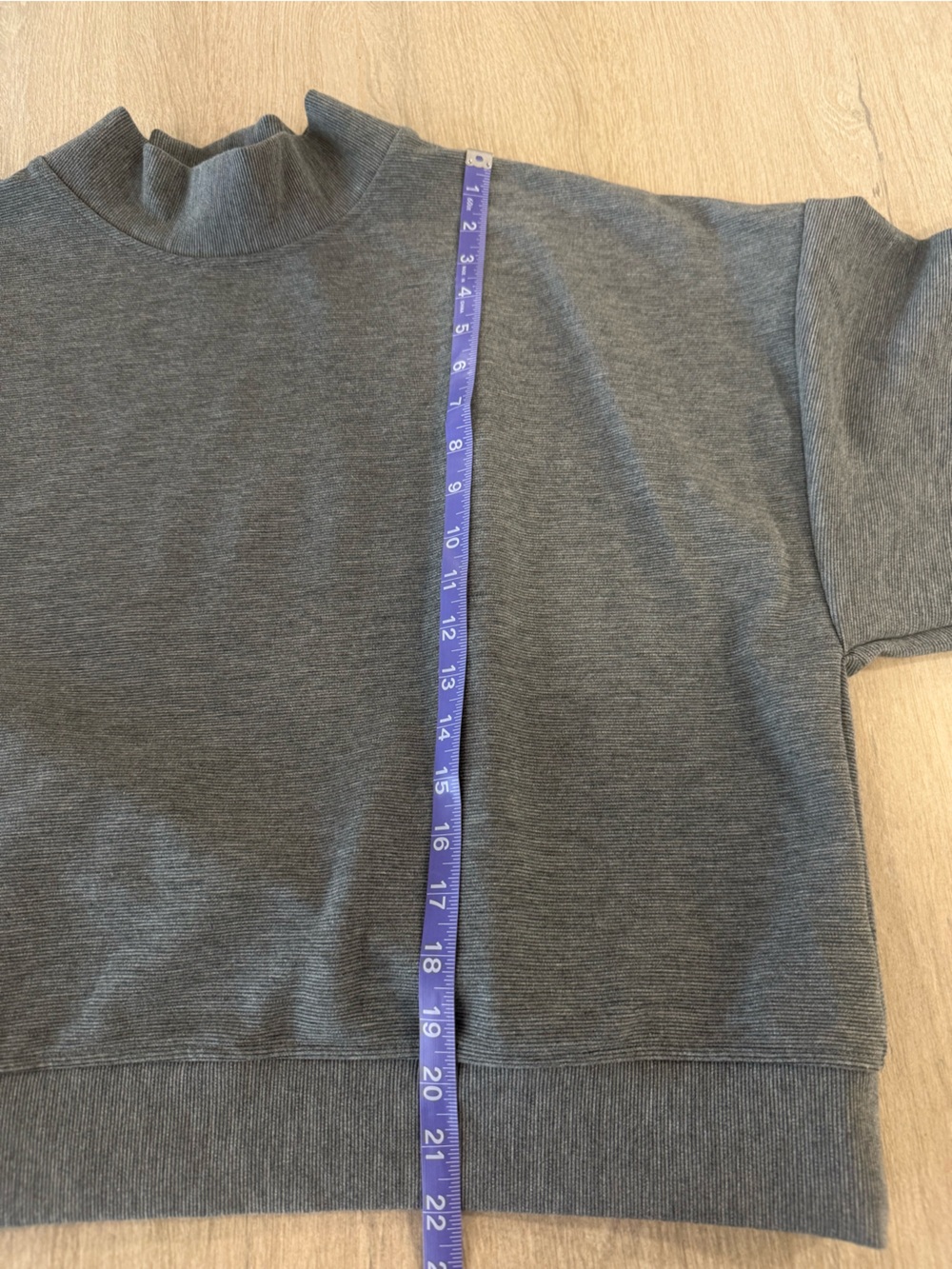 CALIA by Carrie Underwood Gray Ribbed Mock Neck Sweatshirt Size Large - Picture 7 of 9